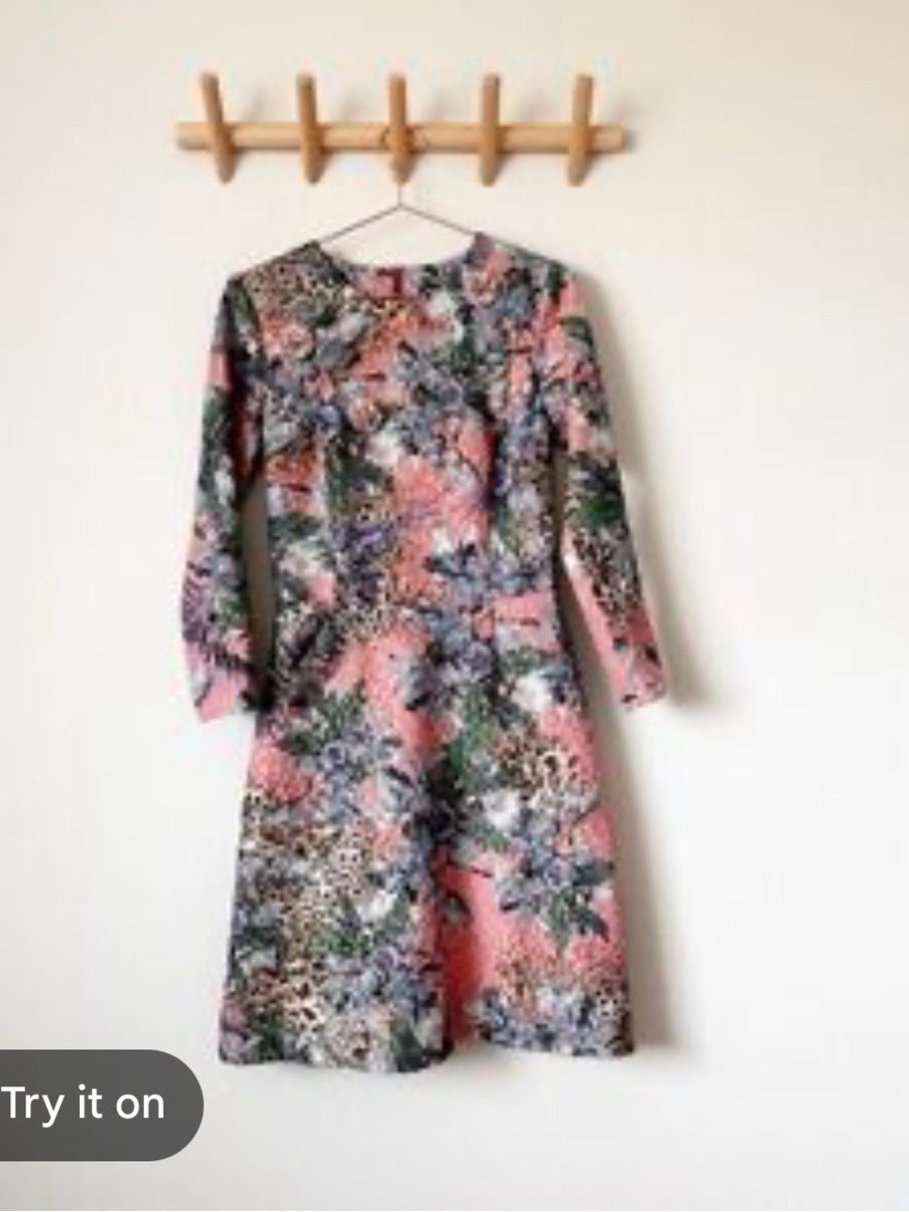 NWT Iren Klairie 3D Floral Wearable Art Metallic Dress Size EU 36 US 6